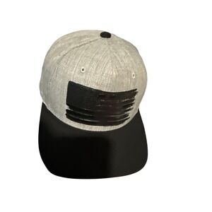 Flipper USA Stars & Stripes Snapback Hat Grey Black American Flag Flat Brim Cap